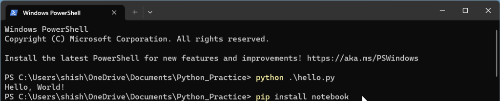 Install Jupyter Notebook in Windows PowerShell