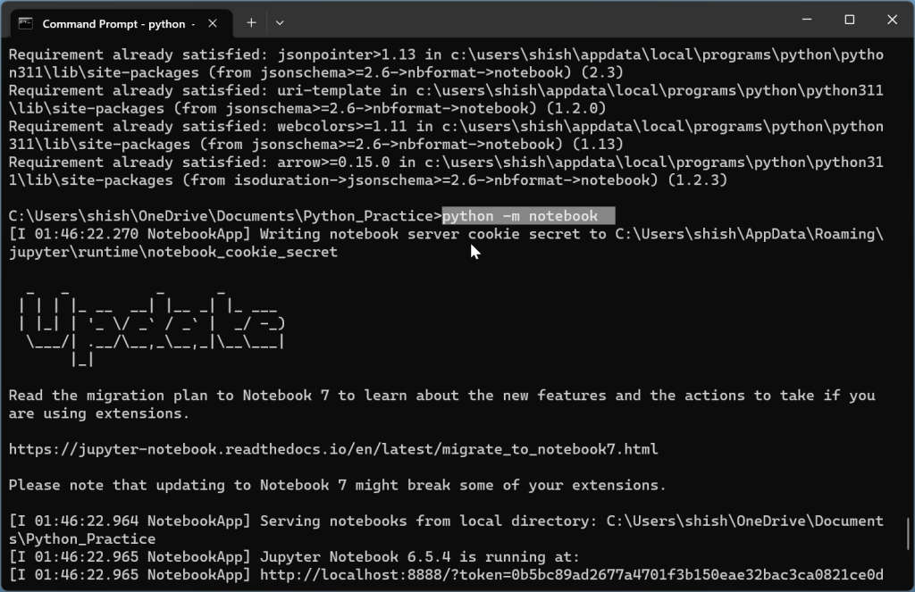 Launch Jupyter Notebook in Windows Command Prompt