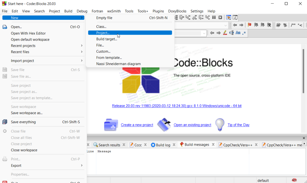 Setting Up Code::Blocks IDE for C Programming: Step 8: create a new project in Code::Blocks, a popular C IDE