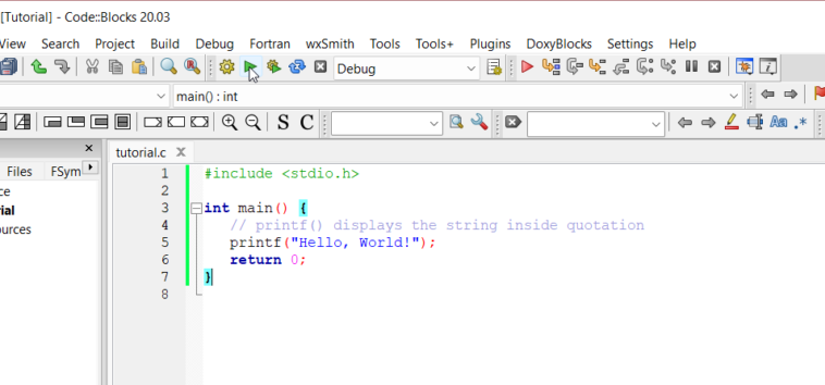 Setting Up Code::Blocks IDE for C Programming: Step 19: Then run the program once finished