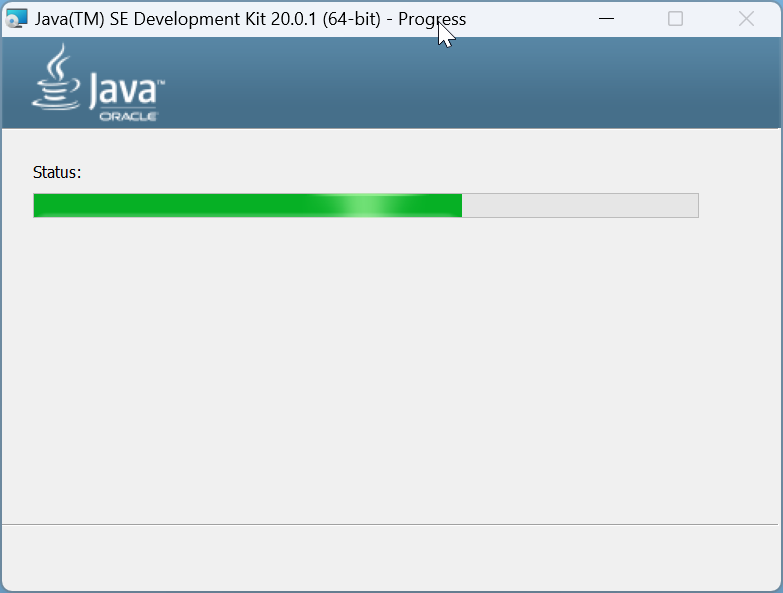 Java SE Development Kit Installation in Progress