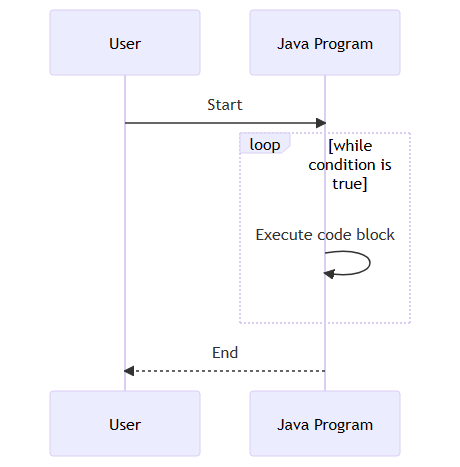The flow of a Java while loop